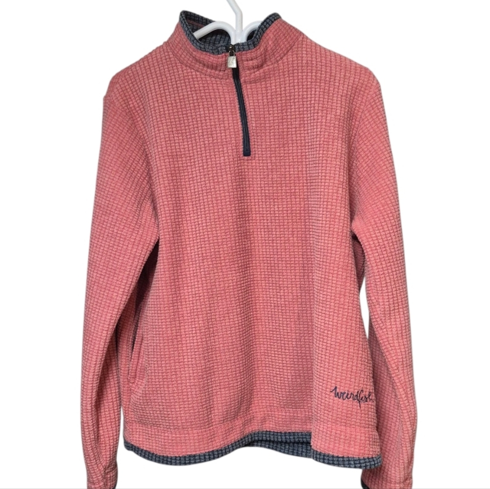 Weirdfish Pullover Women's Size 18 Pink Quarter-Zip Ecofriendly